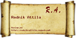 Rednik Attila névjegykártya